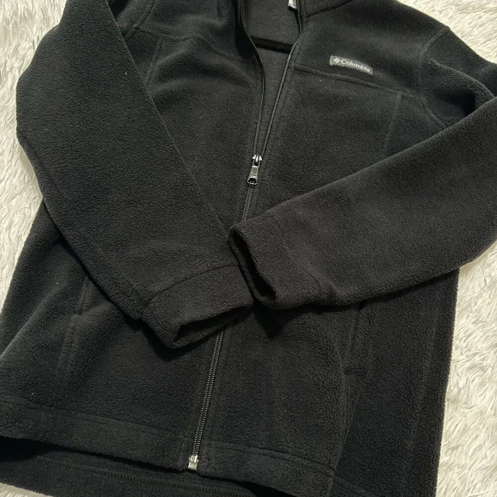 Kids Columbia Full Zip Fleece Jacket Winter Casual in Black Size Medium (10-12)